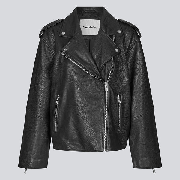 ジャケット・アウター HALB gimmick leather jacket black M Modstrom_Hullamd_Solid_Jacket_