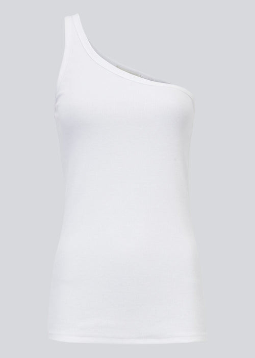 Comfortable, basic top in white in a soft cotton rib. Igor one one-shoulder top has a tight fit and asymmetrical strap, which makes the top perfect for a sporty look.