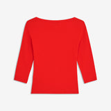 Fitted T-shirt with a wide boat neckline and sleeves that finish below the elbow. Igormd boatneck T-shirt is made from ribbed organic cotton. Wear it with wide-leg trousers to balance the close fit, or layer it beneath tailoring.&nbsp;