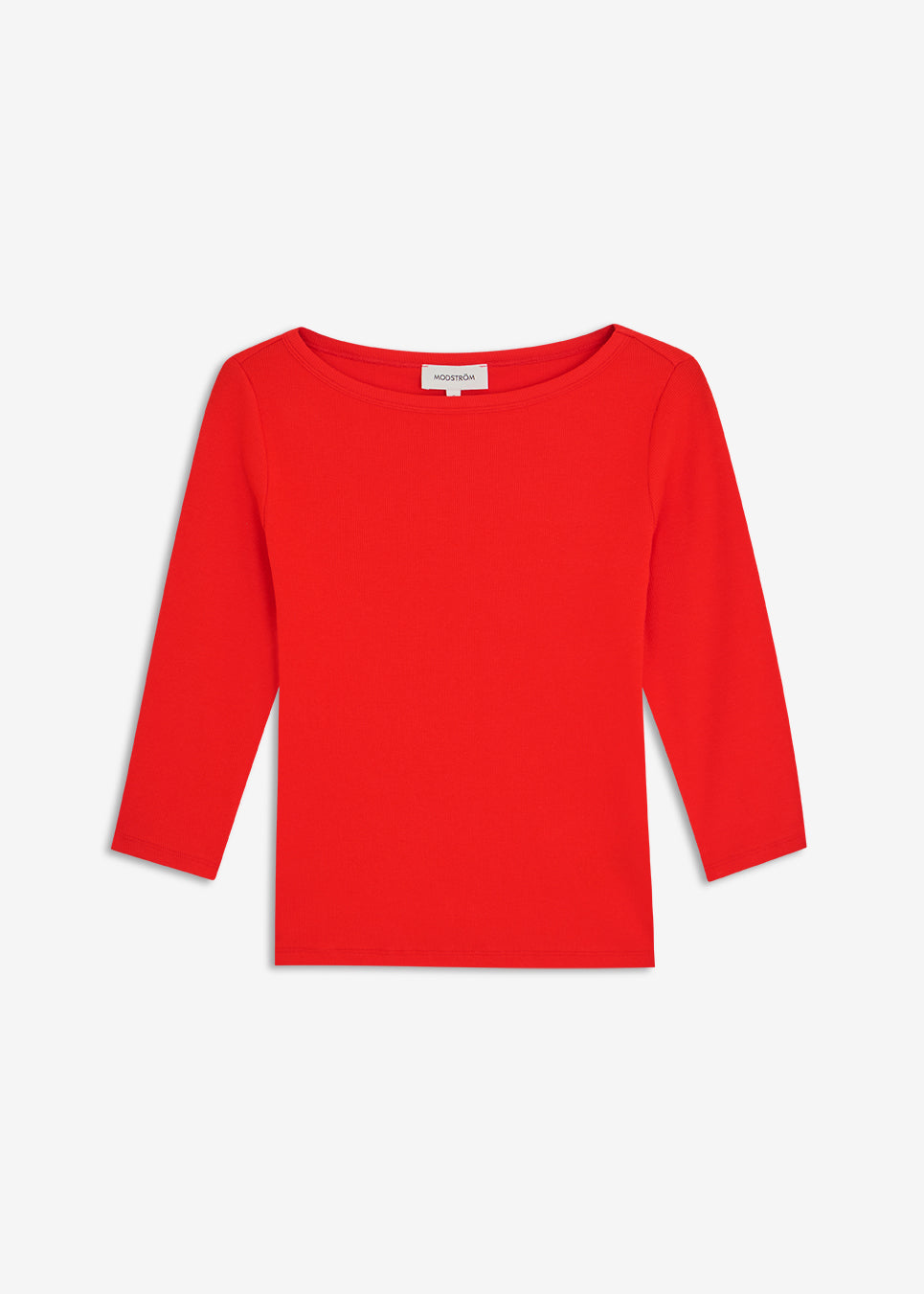 Fitted T-shirt with a wide boat neckline and sleeves that finish below the elbow. Igormd boatneck T-shirt is made from ribbed organic cotton. Wear it with wide-leg trousers to balance the close fit, or layer it beneath tailoring.&nbsp;