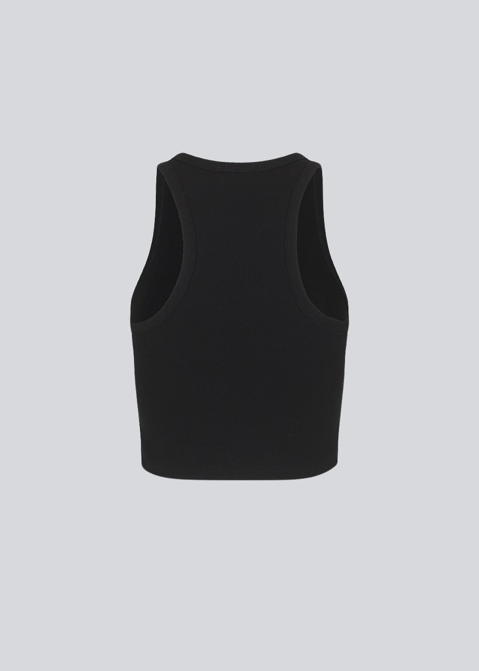 Basic top cut from a soft ribbed jersey fabric. IgorMD crop top in the color Black is styles with a slim fit and cropped fit with racer-shaped back. Perfect for a sporty look. The model is 173 cm and wears a size S/36