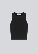Basic top cut from a soft ribbed jersey fabric. IgorMD crop top in the color Black is styles with a slim fit and cropped fit with racer-shaped back. Perfect for a sporty look. The model is 173 cm and wears a size S/36