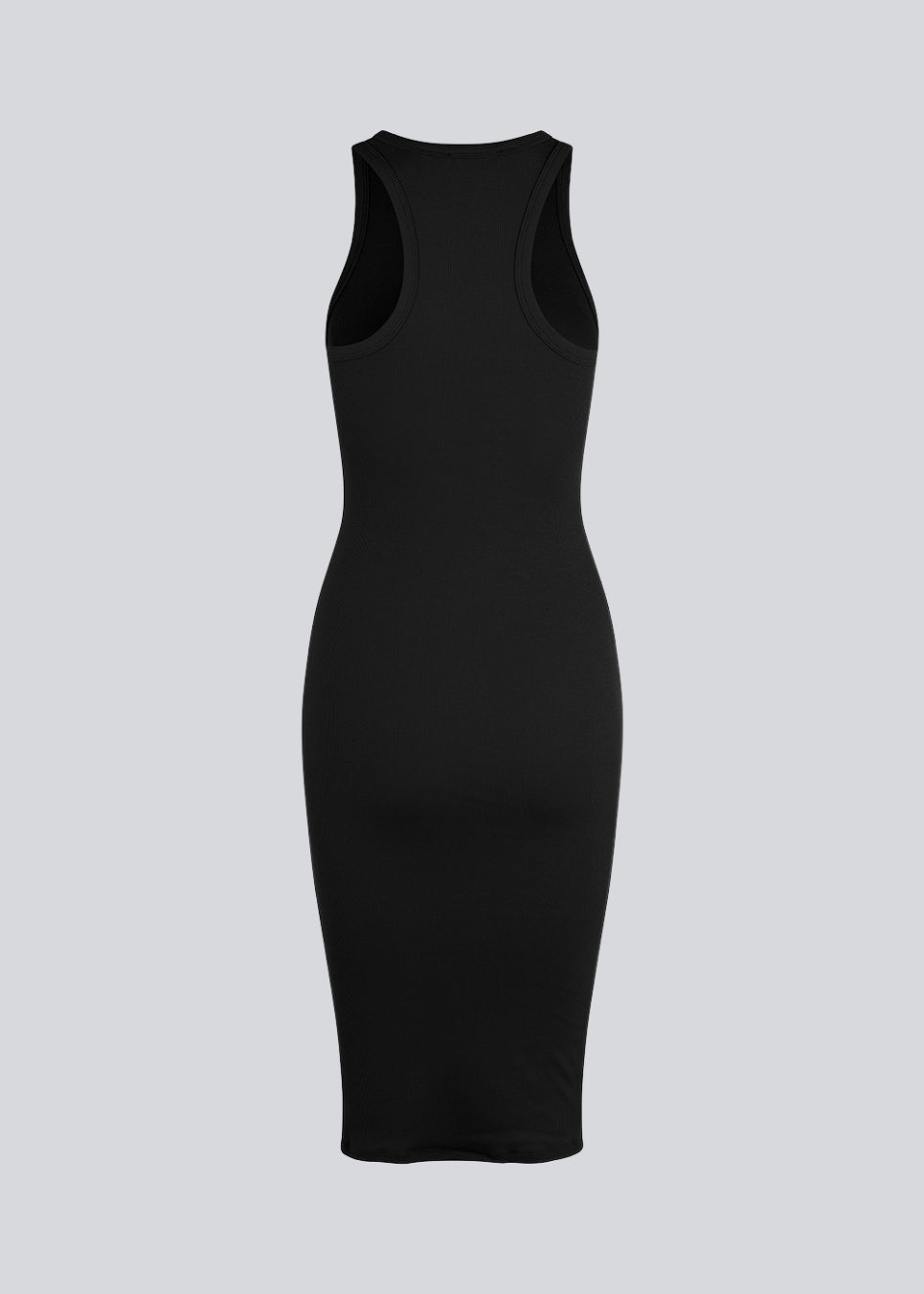 Basic dress in a soft ribbed cotton fabric. IgorMD dress in Black is a slim-fitted style with racer back. Perfect to style for a sporty and relaxed look. The model is 173 cm and wears a size S/36