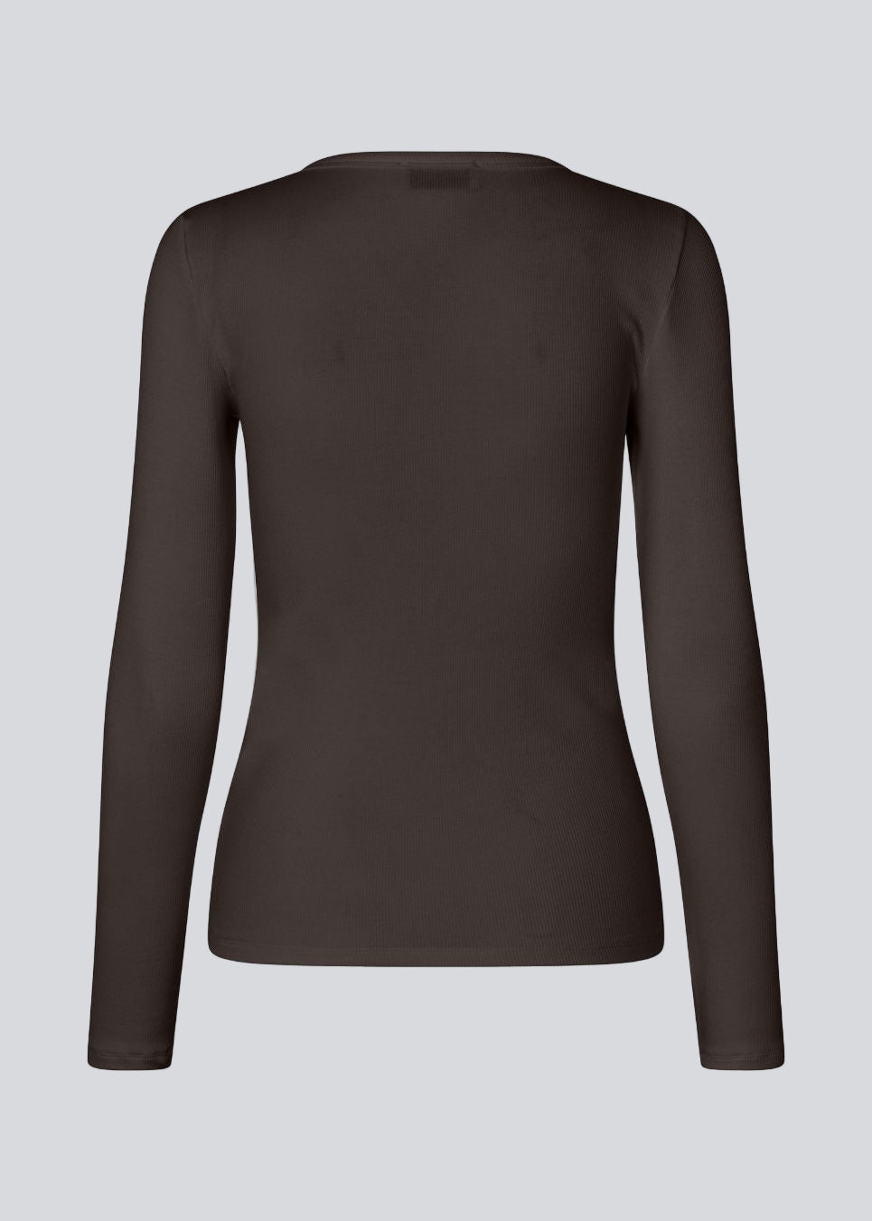 Basic long-sleeved t-shirt in dark brown in soft cotton rib with stretch. Igormd LS t-shirt has a tight fit with long sleeves.&nbsp;