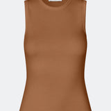 Sleeveless top in ribbed cotton jersey. Igormd tank top has a tight fit and a round neckline.