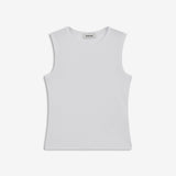 Sleeveless top in ribbed cotton jersey. Igormd tank top has a tight fit and a round neckline. fit with long sleeves.