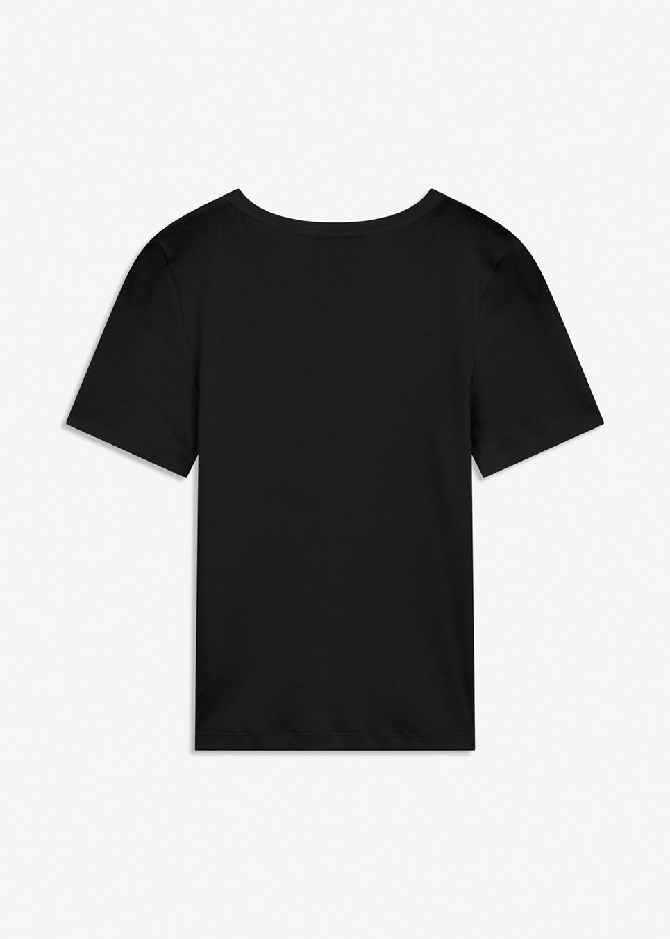 Basic t-shirt in black in soft cotton rib with stretch. Igormd short t-shirt has a tight fit with short sleeves.&nbsp;
