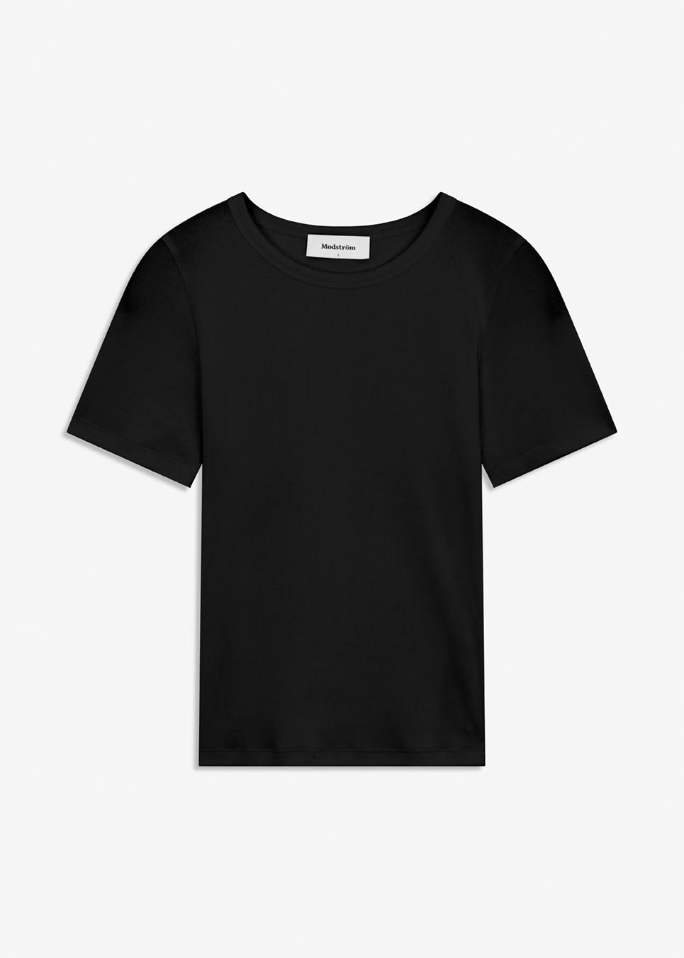 Basic t-shirt in black in soft cotton rib with stretch. Igormd short t-shirt has a tight fit with short sleeves.&nbsp;