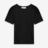 Basic t-shirt in black in soft cotton rib with stretch. Igormd short t-shirt has a tight fit with short sleeves.&nbsp;