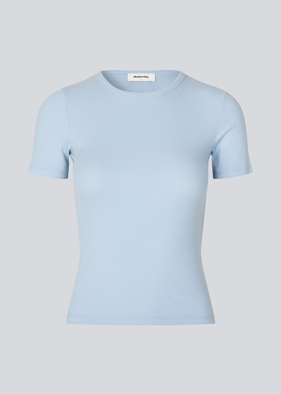 Soft basic t-shirt in light blue in soft cotton rib with stretch. Igormd short t-shirt has a tight fit with short sleeves.