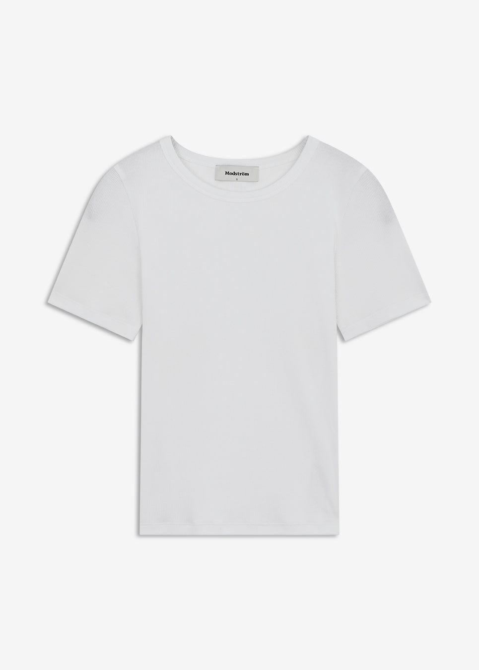 Soft basic t-shirt in white in soft cotton rib with stretch. Igormd short t-shirt has a tight fit with short sleeves.