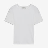 Soft basic t-shirt in white in soft cotton rib with stretch. Igormd short t-shirt has a tight fit with short sleeves.
