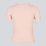 Basic t-shirt in light pink in soft cotton rib with stretch. Igormd short t-shirt has a tight fit with short sleeves.&nbsp;