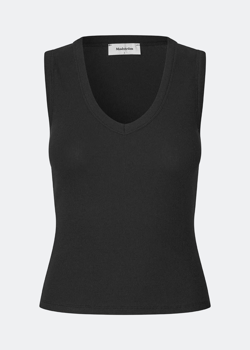 Sleeveless top in ribbed cotton jersey. Igormd tank top has a tight fit and a round neckline. fit with long sleeves. The model is 175 cm and wears a size s/36.