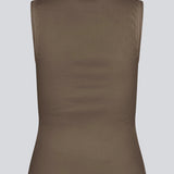 Sleeveless top in ribbed cotton jersey. Igormd tank top has a tight fit and a round neckline. fit with long sleeves.