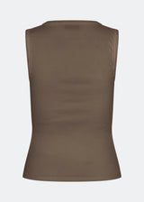 Sleeveless top in ribbed cotton jersey. Igormd tank top has a tight fit and a round neckline. fit with long sleeves.