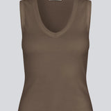 Sleeveless top in ribbed cotton jersey. Igormd tank top has a tight fit and a round neckline. fit with long sleeves.