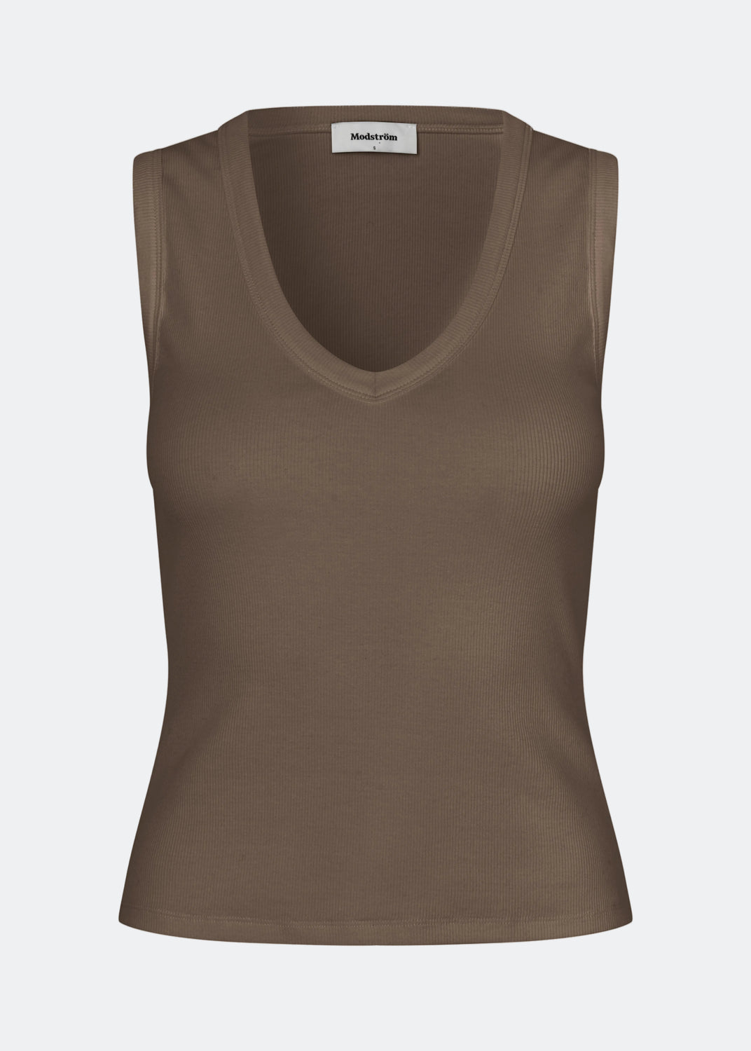 Sleeveless top in ribbed cotton jersey. Igormd tank top has a tight fit and a round neckline. fit with long sleeves.