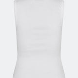 Sleeveless top in ribbed cotton jersey. Igormd tank top has a tight fit and a round neckline. fit with long sleeves. The model is 175 cm and wears a size s/36.