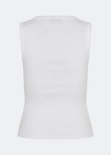 Sleeveless top in ribbed cotton jersey. Igormd tank top has a tight fit and a round neckline. fit with long sleeves. The model is 175 cm and wears a size s/36.