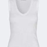 Sleeveless top in ribbed cotton jersey. Igormd tank top has a tight fit and a round neckline. fit with long sleeves. The model is 175 cm and wears a size s/36.