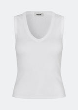 Sleeveless top in ribbed cotton jersey. Igormd tank top has a tight fit and a round neckline. fit with long sleeves. The model is 175 cm and wears a size s/36.