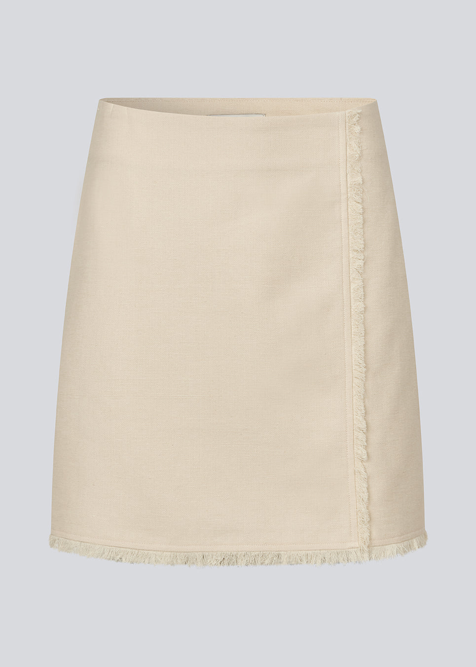 Short skirt in a linen blend. IngridMD skirt has an invisible zipper and raw edges at the front and bottom. Style with matching jacket: IngridMD jacket.