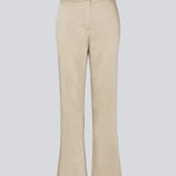 Flared pants in satin with an elastic in the back. IolaMD pants have a high waist, side pockets and a paspoli back pocket.