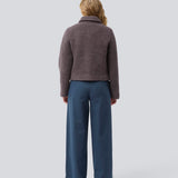 Short jacket in a wool mix. JustyMD short jacket has a loose fit, button closure and to pockets in front.