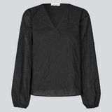 Top with long loose sleeves in embroidered cotton. KaidenMD top has a loose fit and a v-neck.