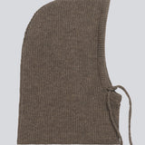 Warm balaclava in deep brown in a nice wool mixture, which will be perfect for the cold days. KarnisMD balaclava is knitted and has strings.
