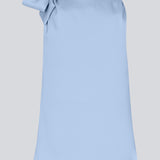 Satin top with waterfall detail at the neck. Katja MD top has a tie detail at the shoulder and a relaxed fit.