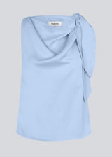 Satin top with waterfall detail at the neck. Katja MD top has a tie detail at the shoulder and a relaxed fit.