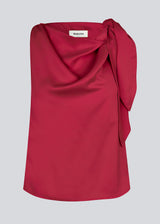 Satin top with waterfall detail at the neck. Katja MD top has a tie detail at the shoulder and a relaxed fit.