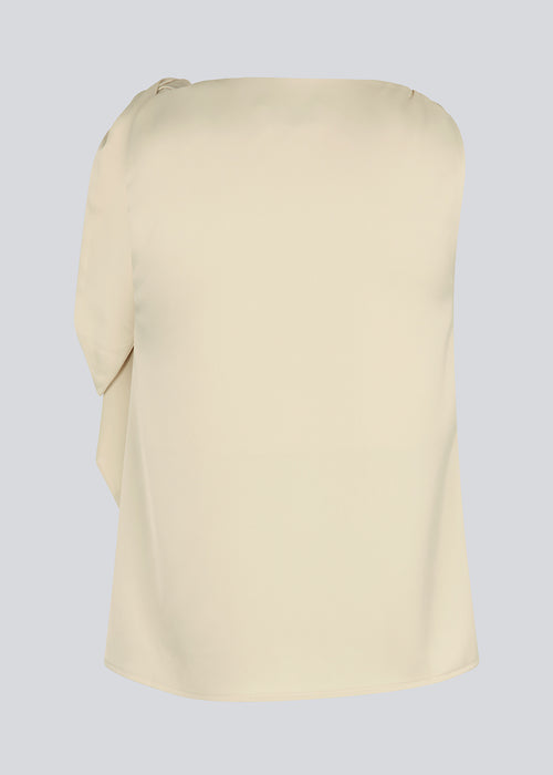 Satin top with waterfall detail at the neck. Katja MD top has a tie detail at the shoulder and a relaxed fit.