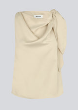 Satin top with waterfall detail at the neck. Katja MD top has a tie detail at the shoulder and a relaxed fit.