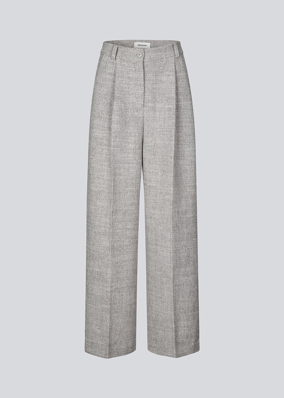 Suit pants in a structured material with wide legs. KieraMD pants has a high waist, zipper, side pockets and paspoil pockets in the back.