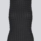 Black sleeveless top in a structured jersey. kimoramD top is fitted and has a round neckline.