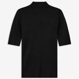 Short-sleeved black t-shirt with a high neck. Krown t-shirt is of a nice rib quality and has a tight fit. A must-have basic style in your wardrobe.&nbsp;