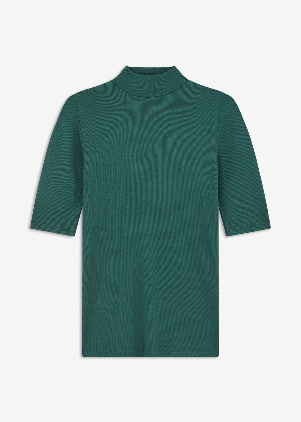 Short-sleeved t-shirt with a high neck. Krown t-shirt in the popular colour Bottle Green is in a nice rib quality and has a tight fit.