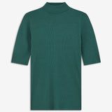 Short-sleeved t-shirt with a high neck. Krown t-shirt in the popular colour Bottle Green is in a nice rib quality and has a tight fit.