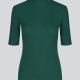 Short-sleeved t-shirt with a high neck. Krown t-shirt in the popular colour Bottle Green is in a nice rib quality and has a tight fit.
