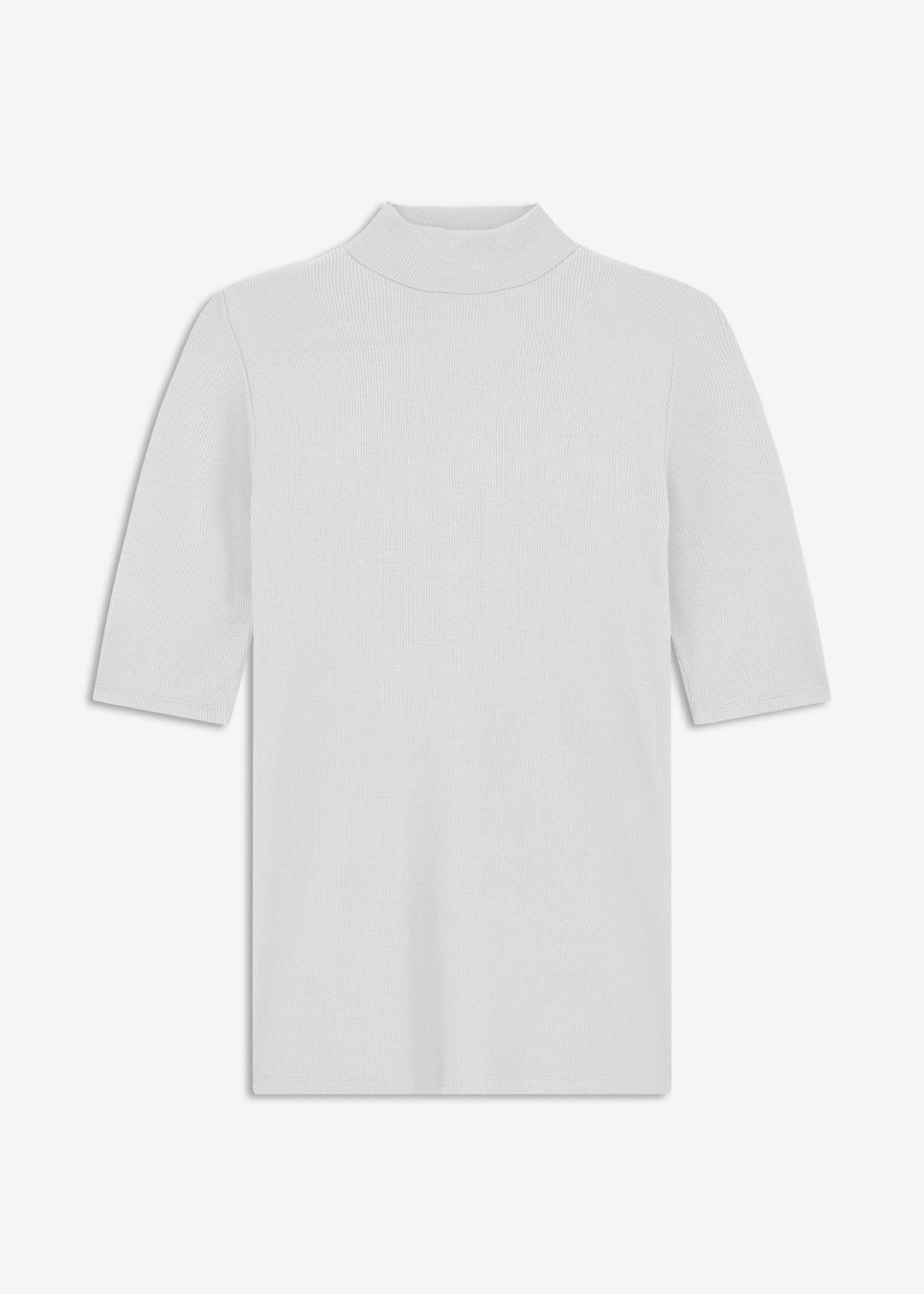 Short-sleeved white t-shirt with a high neck. Krown t-shirt is of a nice rib quality and has a tight fit. A must-have basic style in your wardrobe.&nbsp;