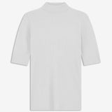 Short-sleeved white t-shirt with a high neck. Krown t-shirt is of a nice rib quality and has a tight fit. A must-have basic style in your wardrobe.&nbsp;