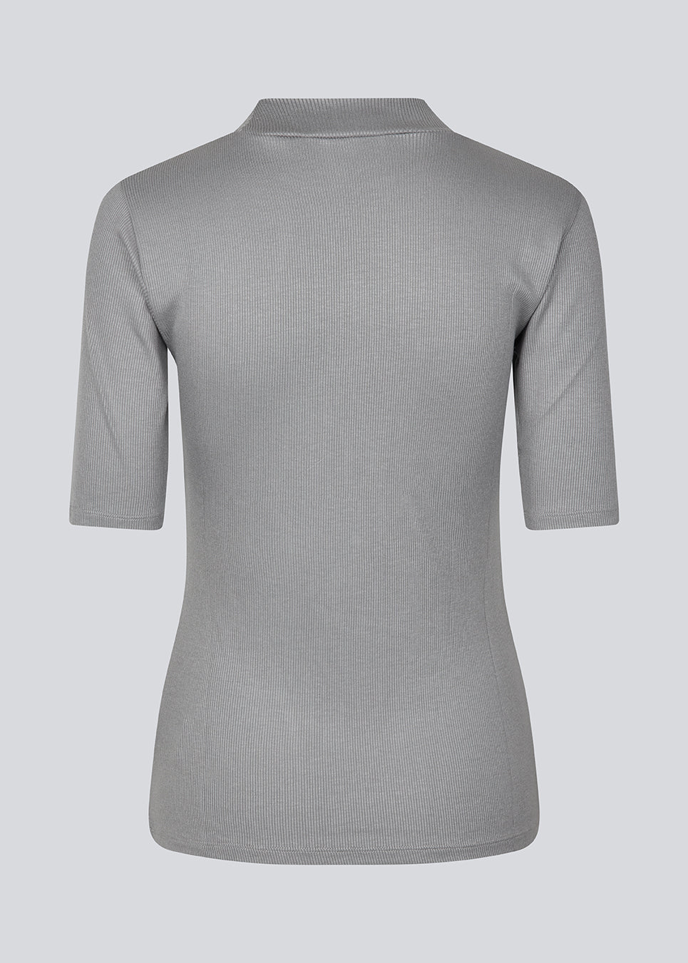 Short-sleeved grey t-shirt with a high neck. Krown t-shirt is in a nice rib quality and has a tight fit.