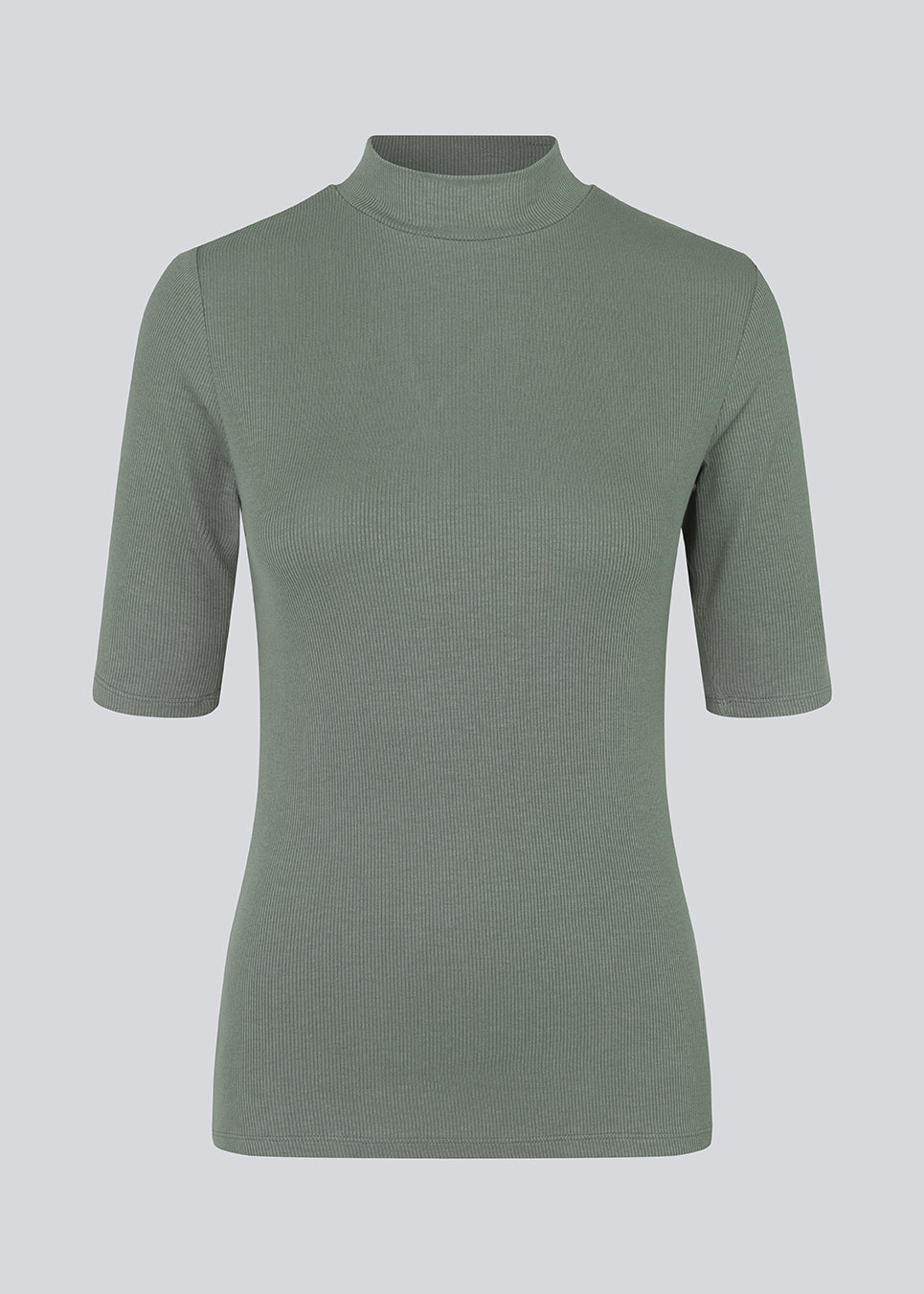 Short-sleeved t-shirt with a high neck. Krown t-shirt is in a nice rib quality and has a tight fit.