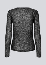 Black longsleeved top in sequence jersey. LaraMD top is fitted and has a round neck.