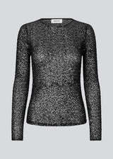 Black longsleeved top in sequence jersey. LaraMD top is fitted and has a round neck.