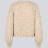 Soft beige cardigan in knit. LenniMD cardigan has a button closure in front and loose sleeves with rib.