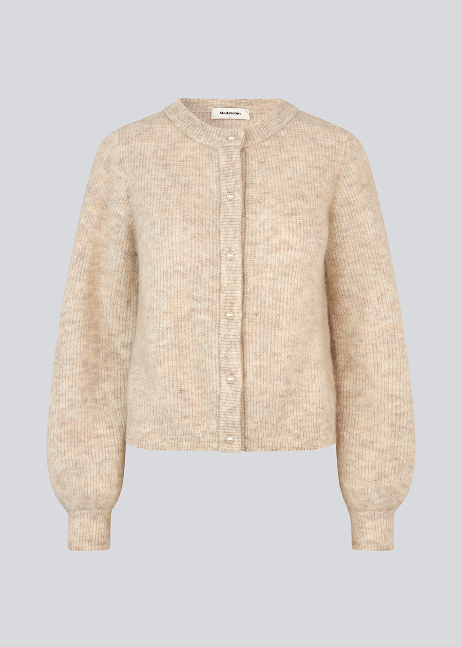 ◆SATUR◆ W Nordin layered knit cardigan almond beige SA23FW MUSINSA | SATUR (W) Nodine layered knit cardigan almond beige
